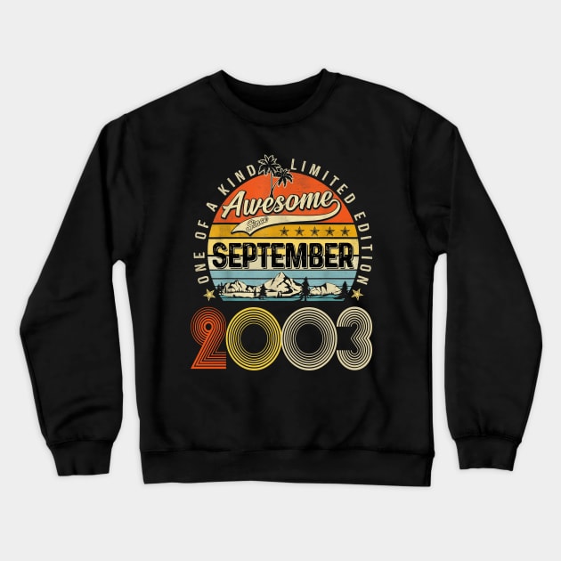 Awesome Since September 2003 Vintage 20th Birthday Crewneck Sweatshirt by Vintage White Rose Bouquets